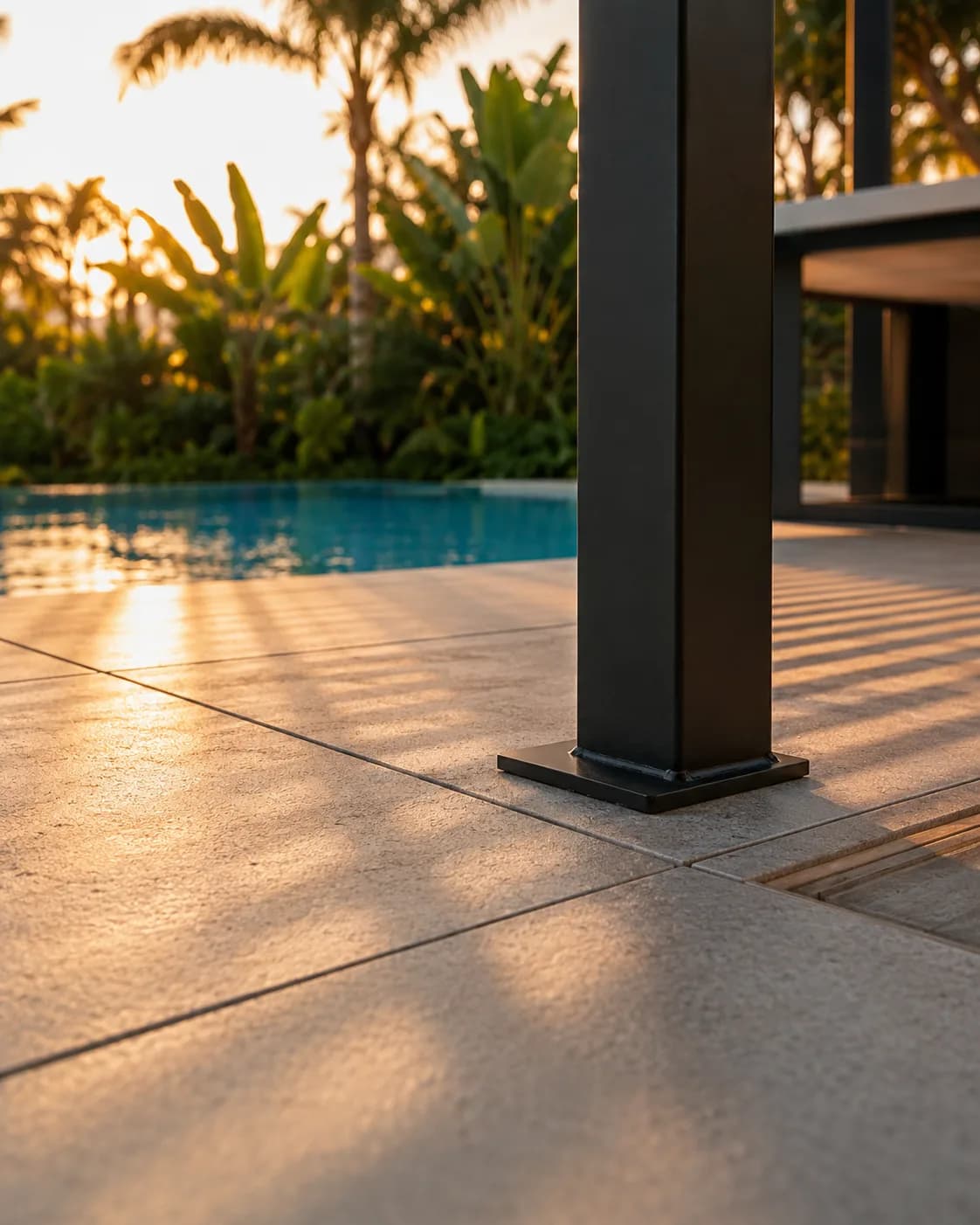 Detail of a finished ALNZ Patio outdoor installation, five years on